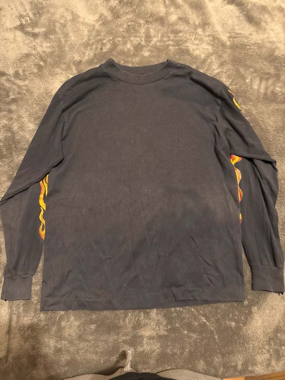 Vintage 1991 Daytona 50 Years Of Racing Long Sleeve T-Shirt Flame Sleeves Size M